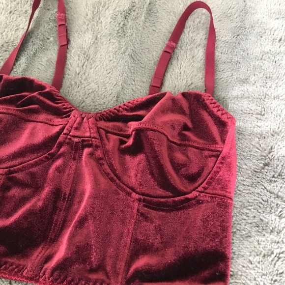 2/$25 Garage Velvet Bustier Crop Top - Picture 2 of 8